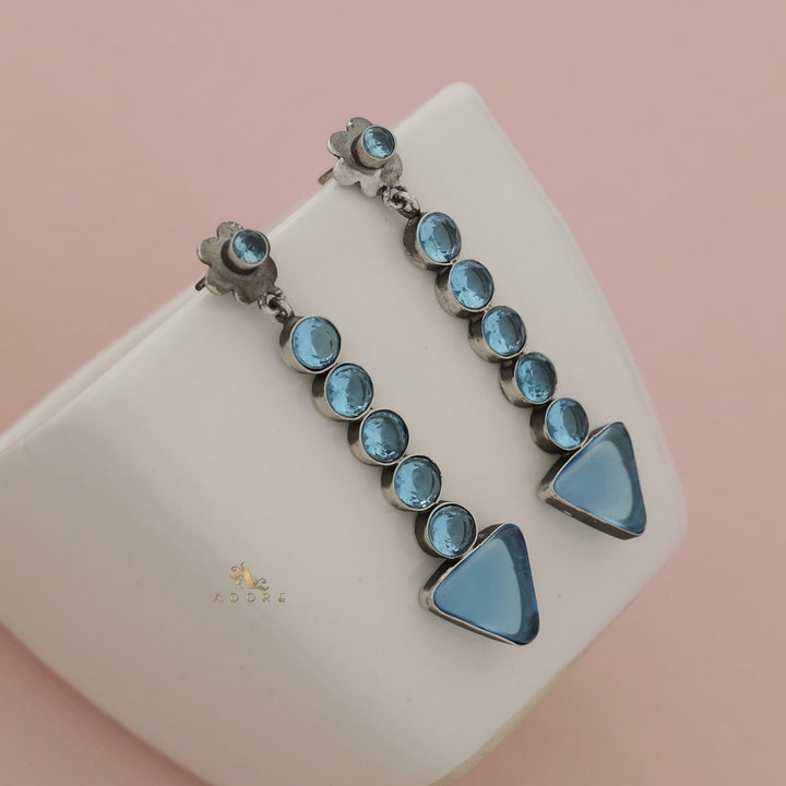 Silver Glossy Flower Arrow Earring