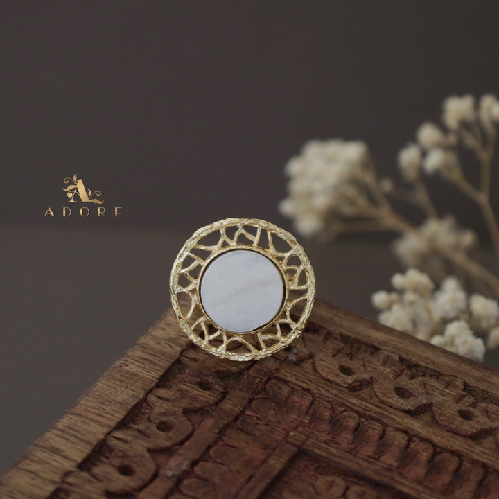 Tista Textured MOP Ring