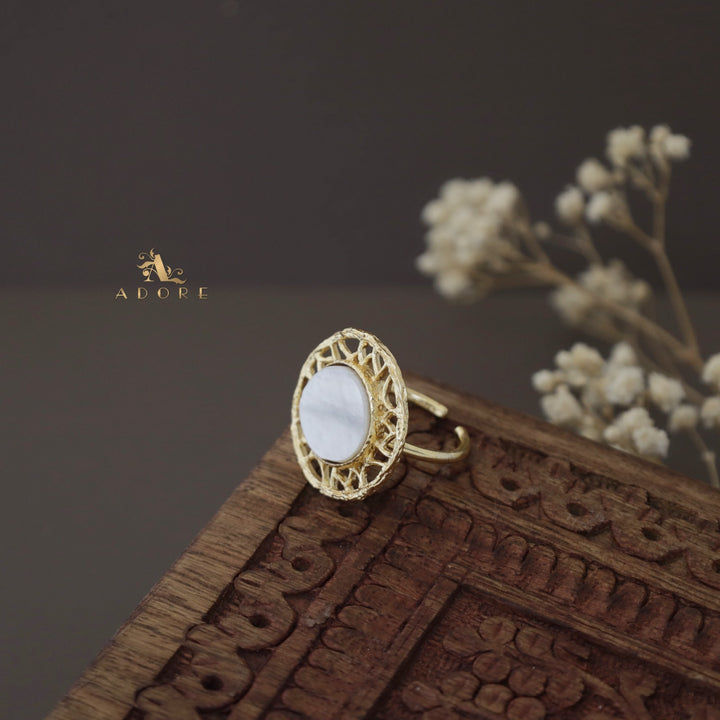Tista Textured MOP Ring