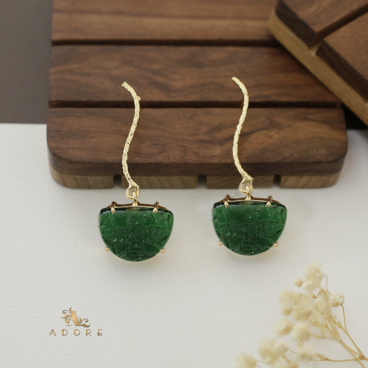 Half Circle Carved Olga Curvy Textured Earring