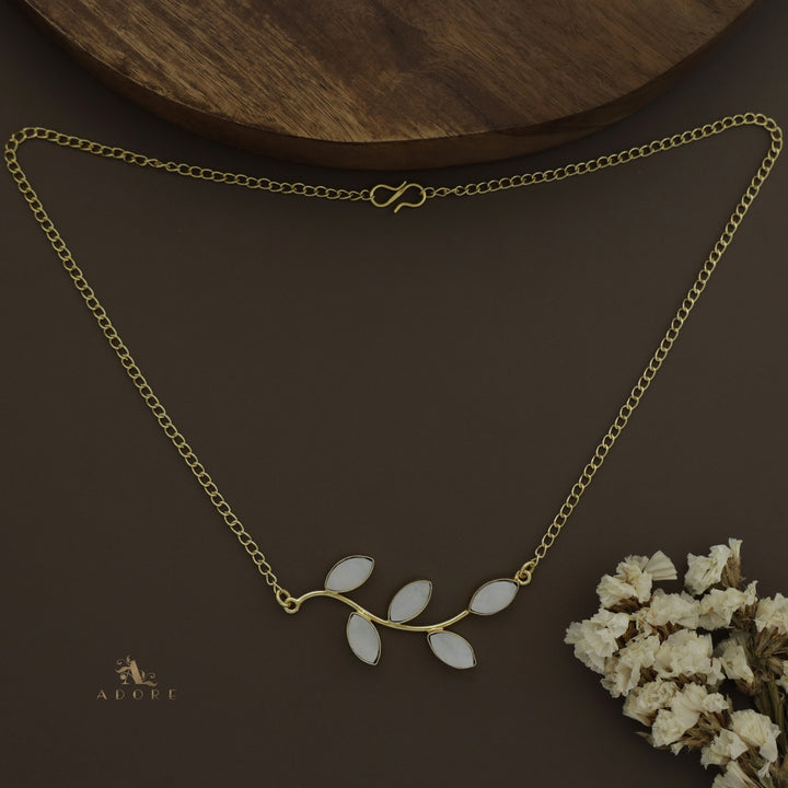 Golden Adira MOP Leafy Neckpiece
