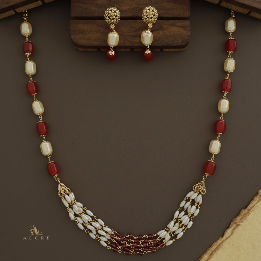 Niharika Pearl Neckpiece With Earring