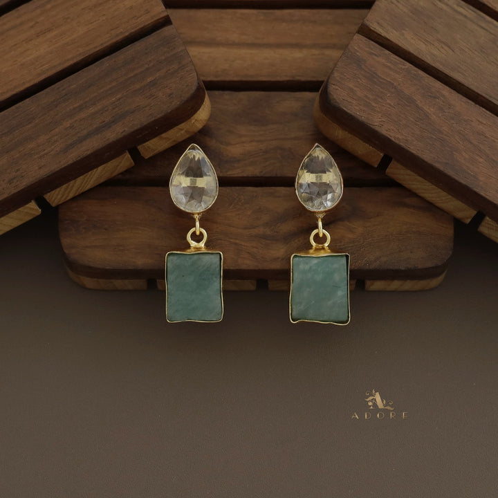 Golden Coin Raw Stone + Glossy Neckpiece With Earring