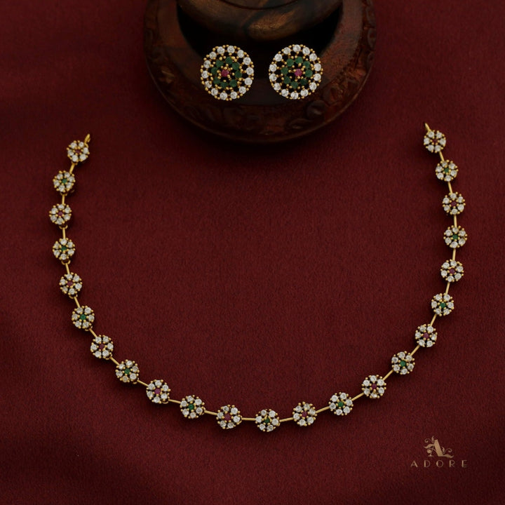 Sayali Flower AD Neckpiece With Stud