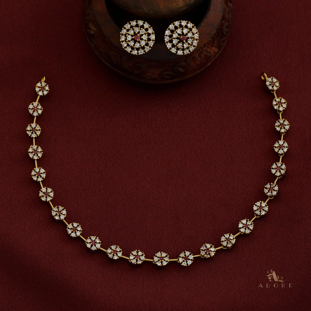 Sayali Flower AD Neckpiece With Stud