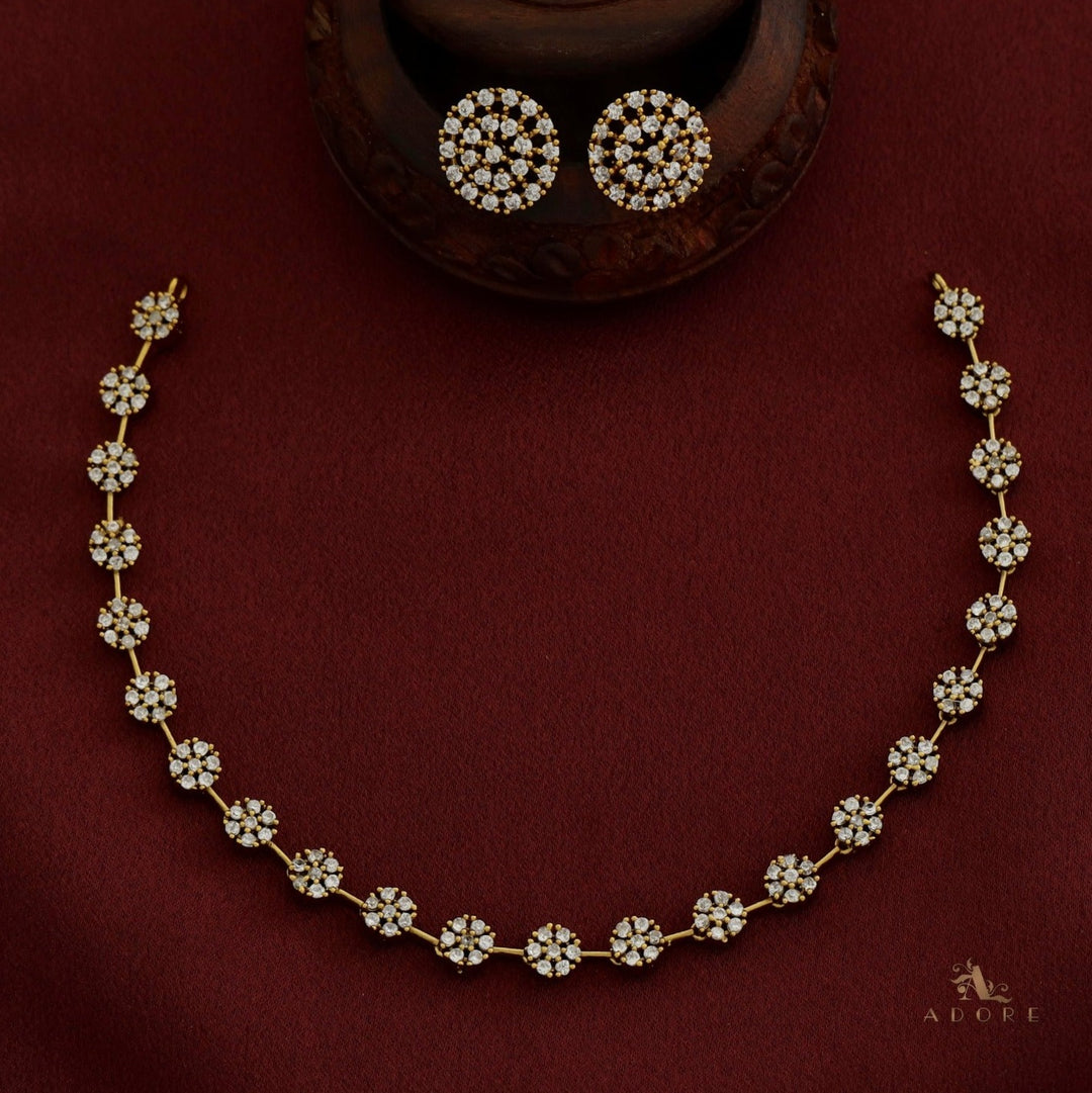 Sayali Flower AD Neckpiece With Stud