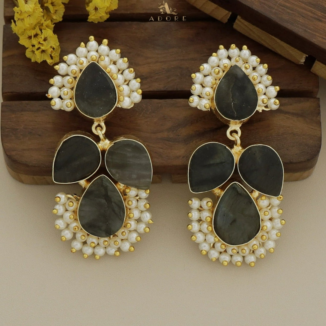 Trinket Raw Stone Drop Pearl Earring