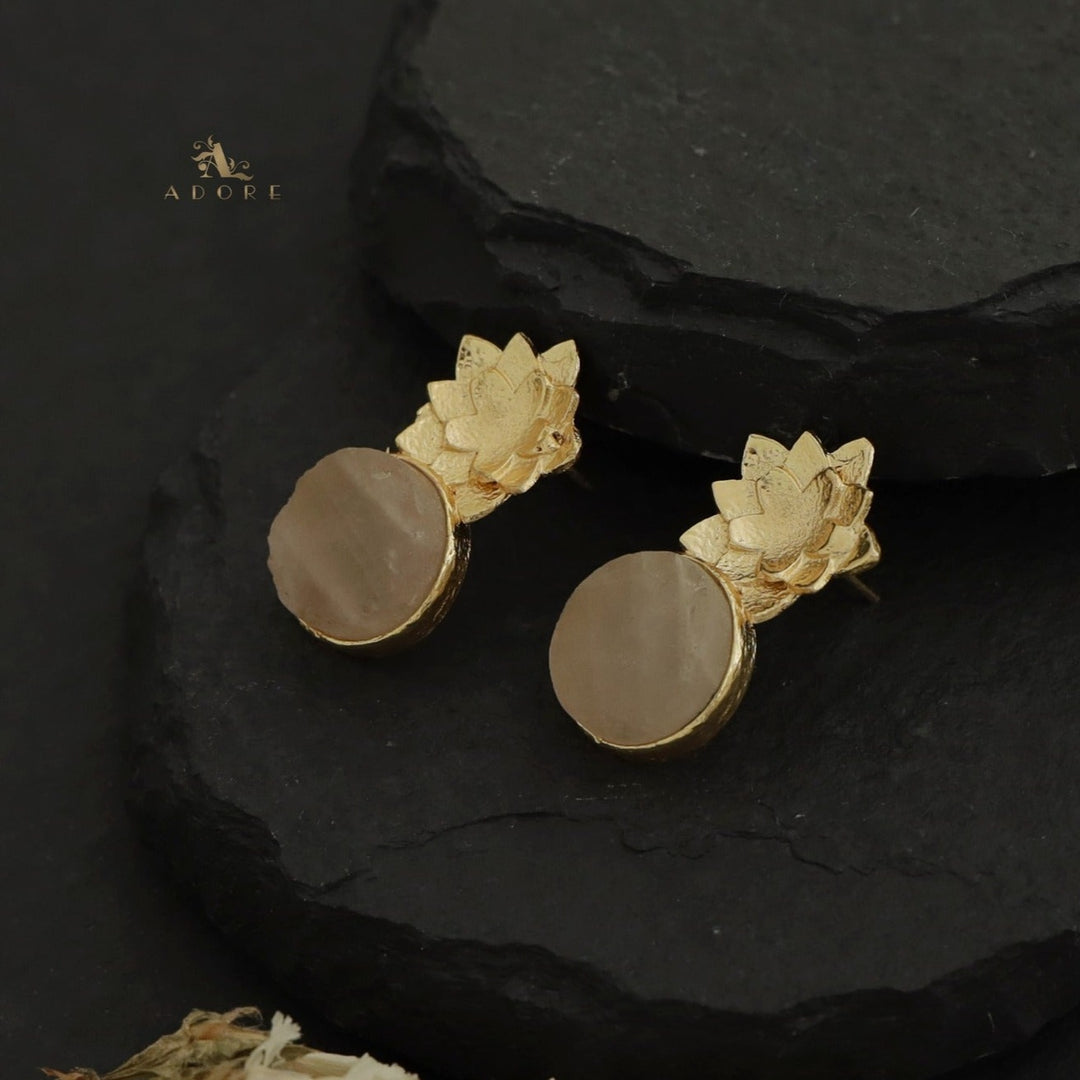 Orana Flower Raw Stone Earring