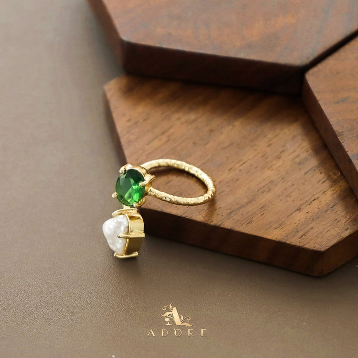 Textured Baroque + Oval Glossy Ring