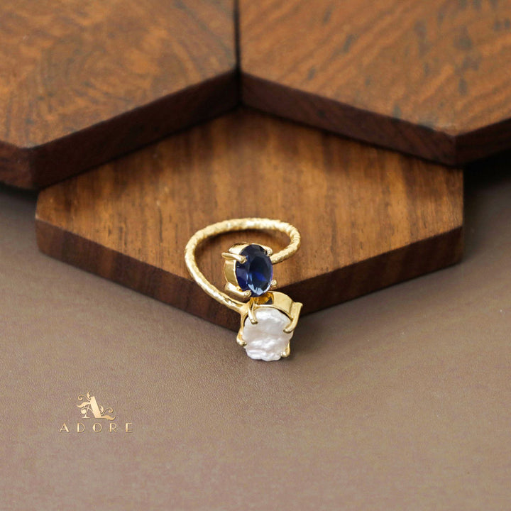 Textured Baroque + Oval Glossy Ring