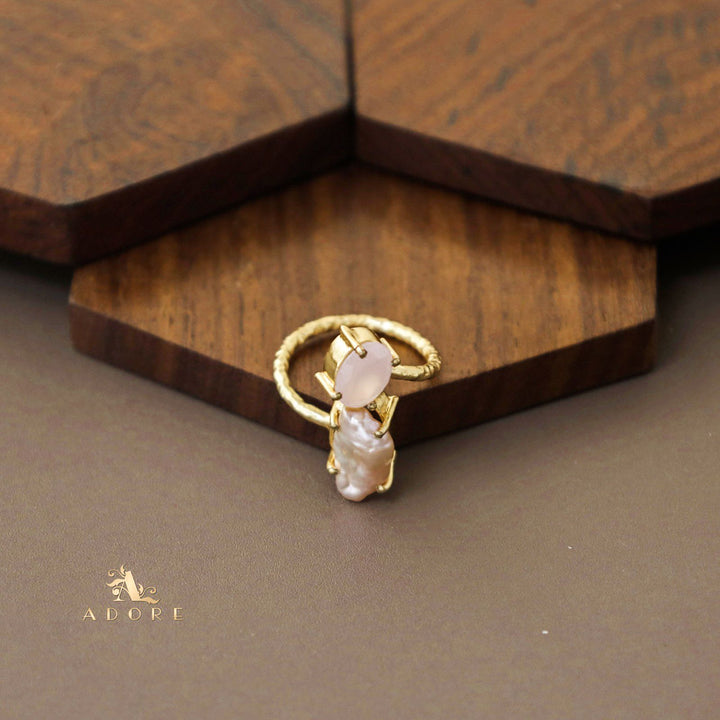 Textured Baroque + Oval Glossy Ring