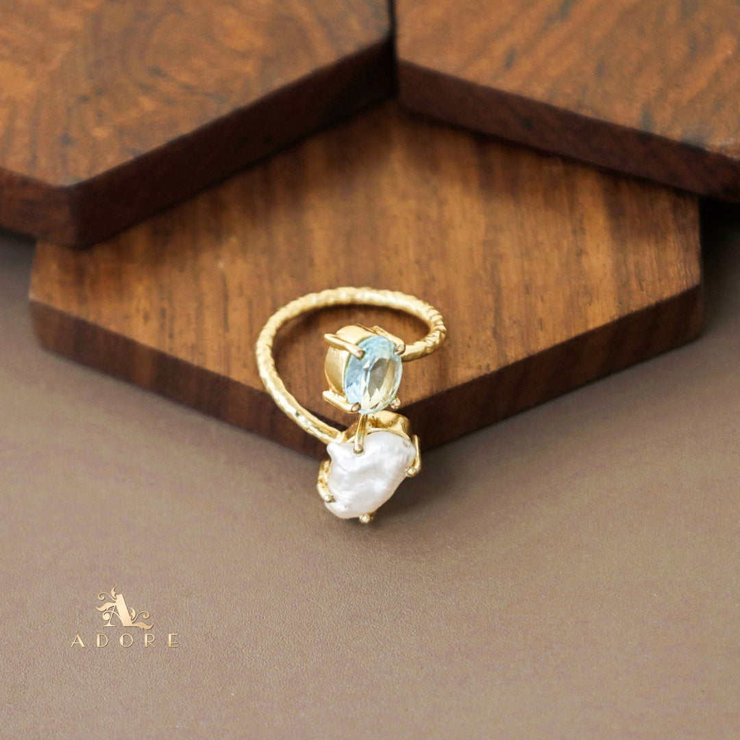 Textured Baroque + Oval Glossy Ring