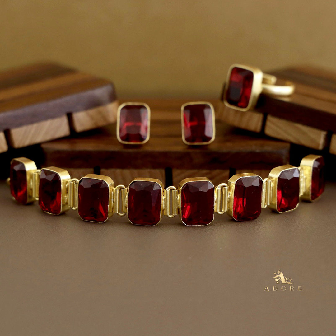 Opaline Square Choker Combo Set