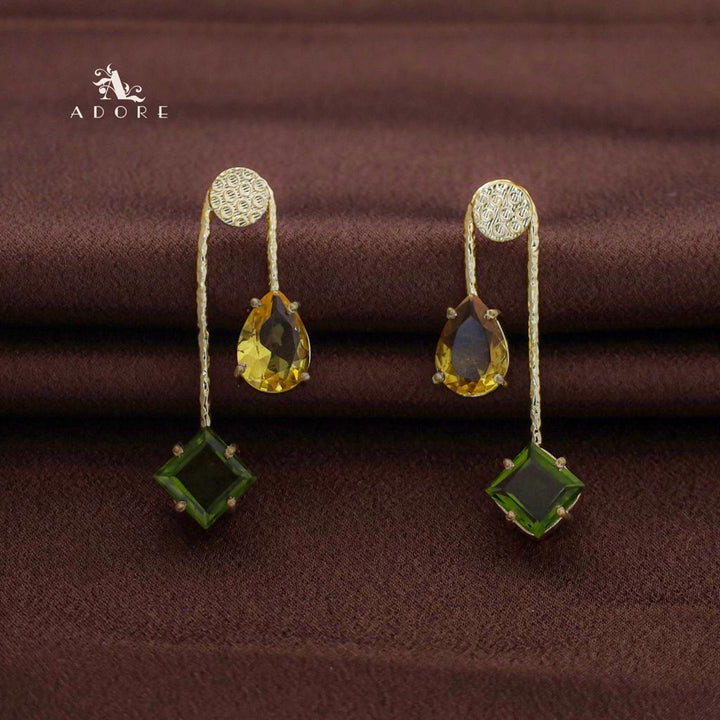 Triga Glossy Diamond Drop Earring