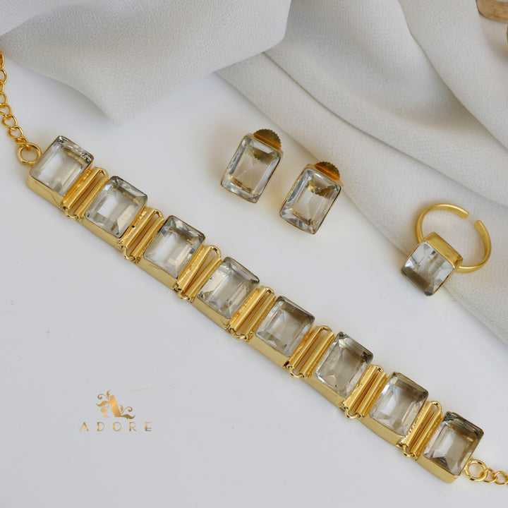 Opaline Square Choker Combo Set