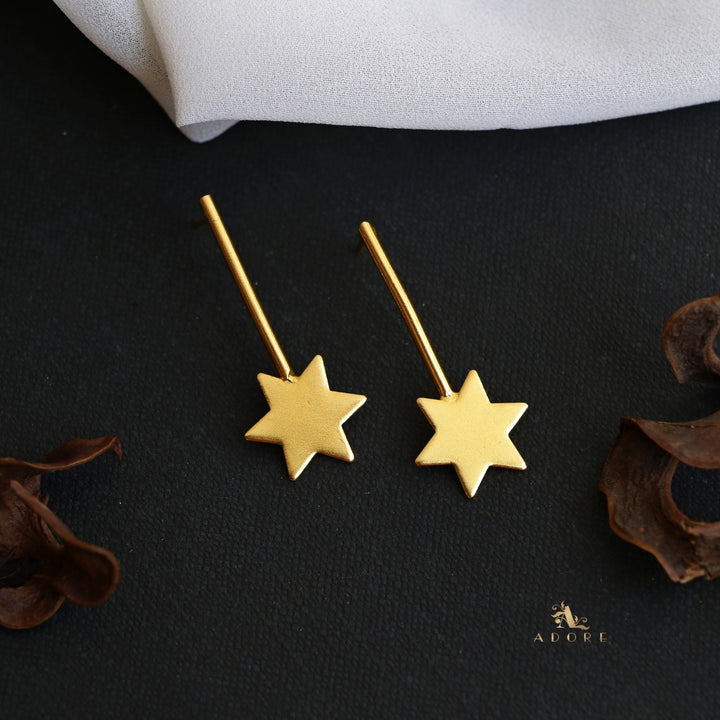 Golden Star Stick Earring