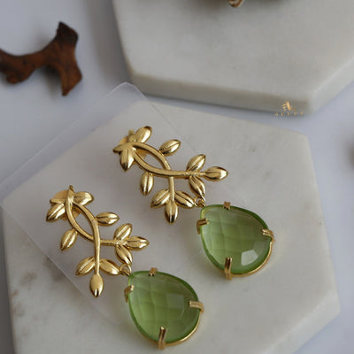 Premium Stone Leaf Claw Earrings