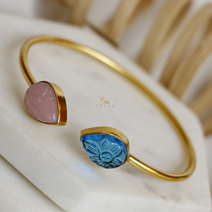 Carved Twin Flower Bracelet
