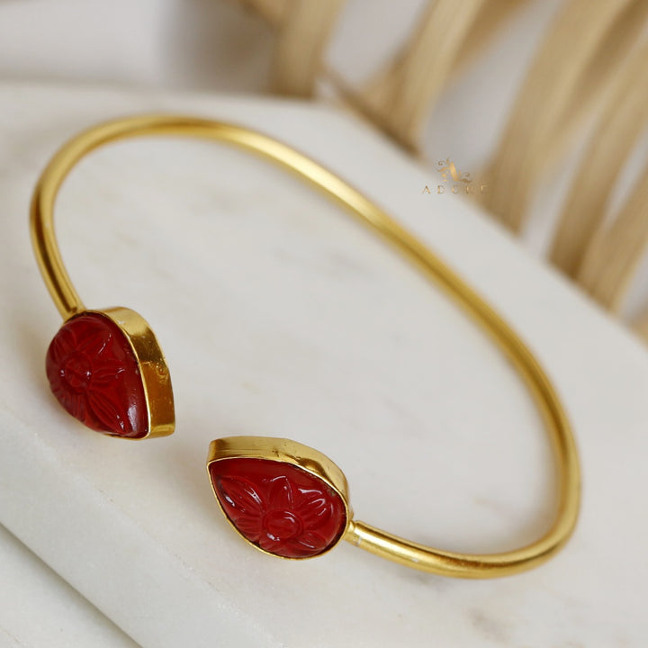 Carved Twin Flower Bracelet