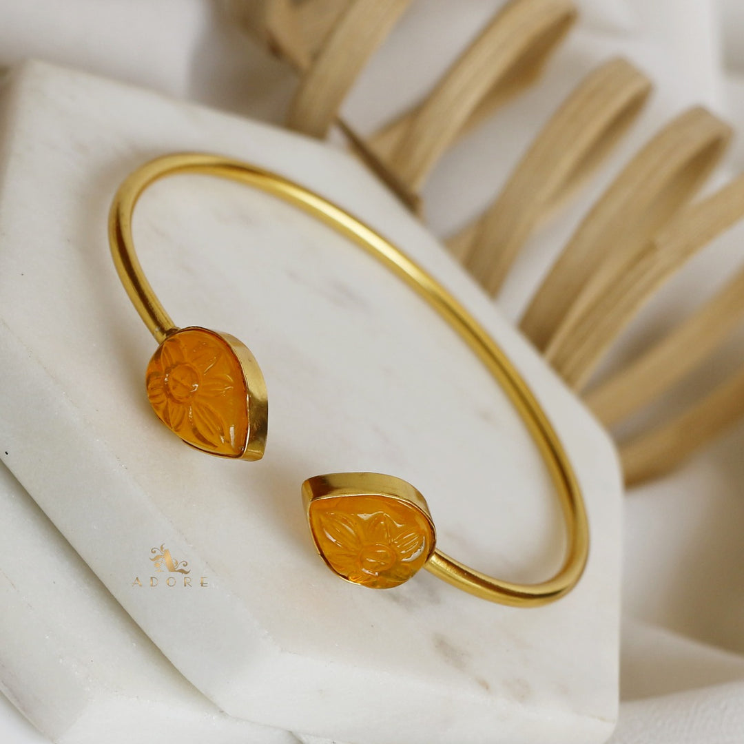 Carved Twin Flower Bracelet