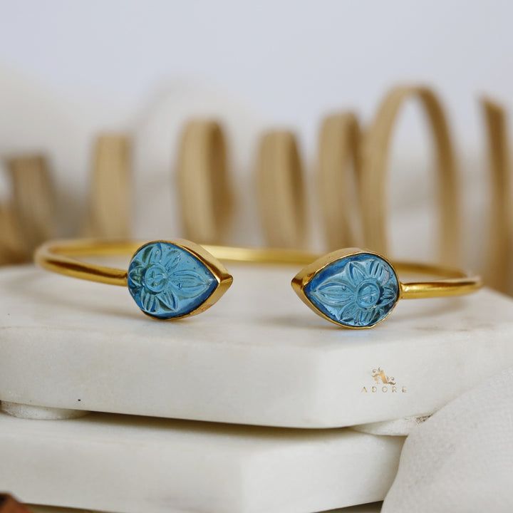 Carved Twin Flower Bracelet