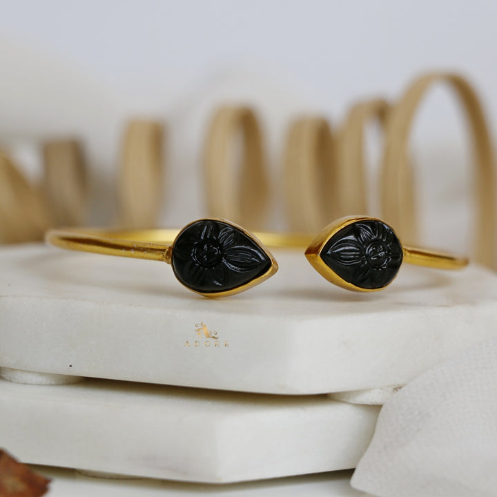 Carved Twin Flower Bracelet