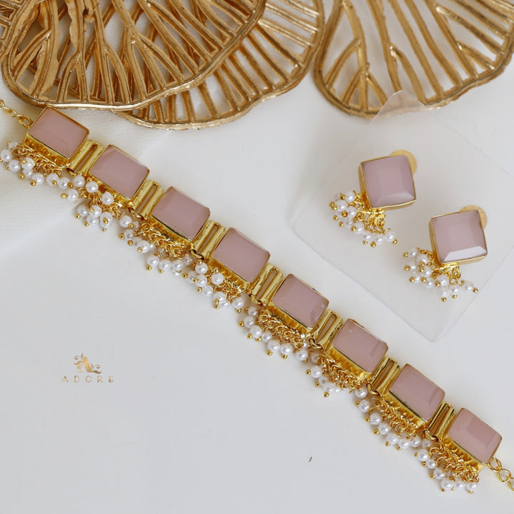 Urwasi Golden Pearl Drop Choker With Earring