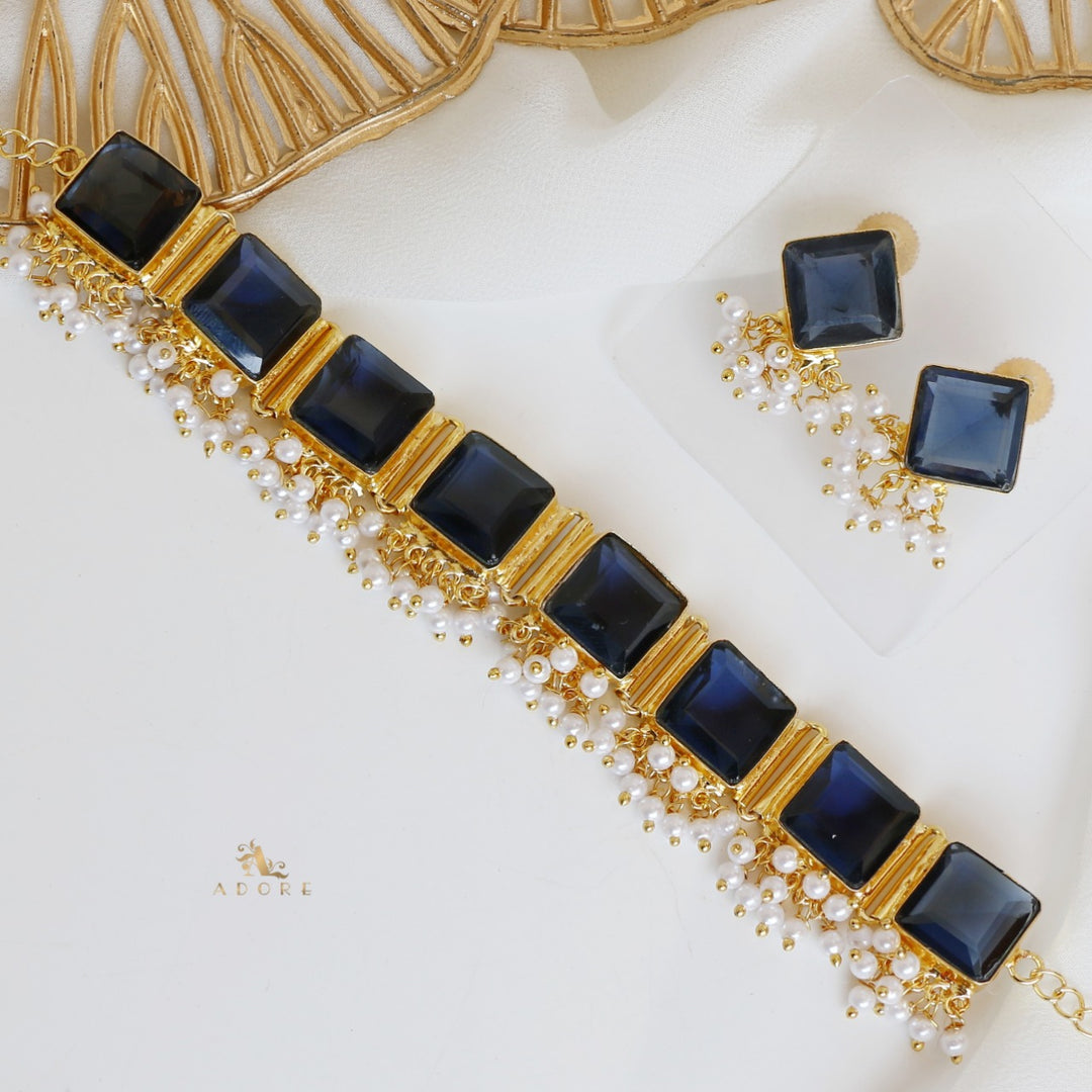 Urwasi Golden Pearl Drop Choker With Earring