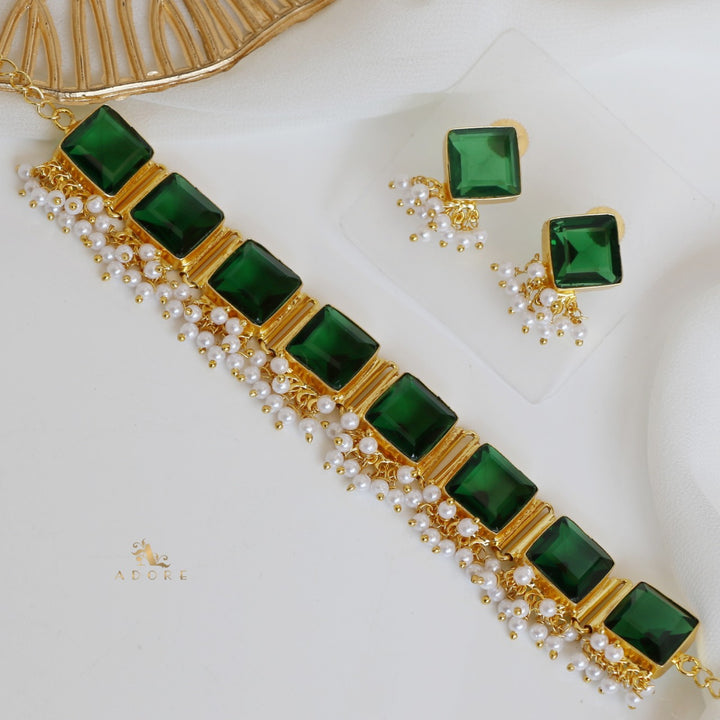 Urwasi Golden Pearl Drop Choker With Earring