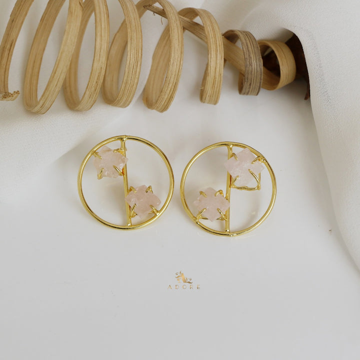 Golden Tiarah Raw Stone Earring
