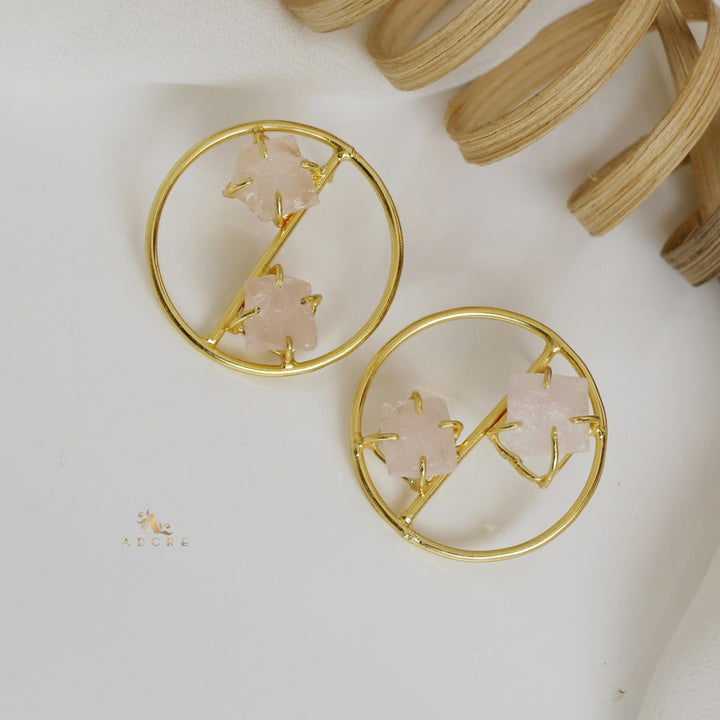 Golden Tiarah Raw Stone Earring