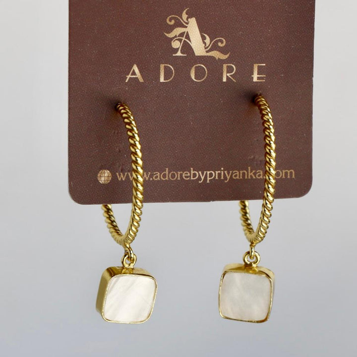 Golden Twisted MOP Earring