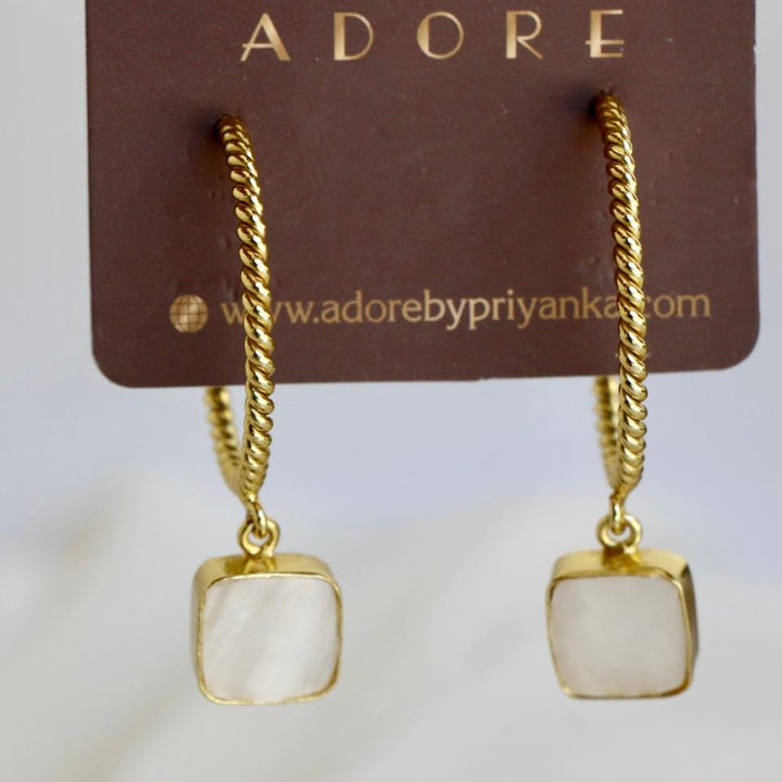 Golden Twisted MOP Earring