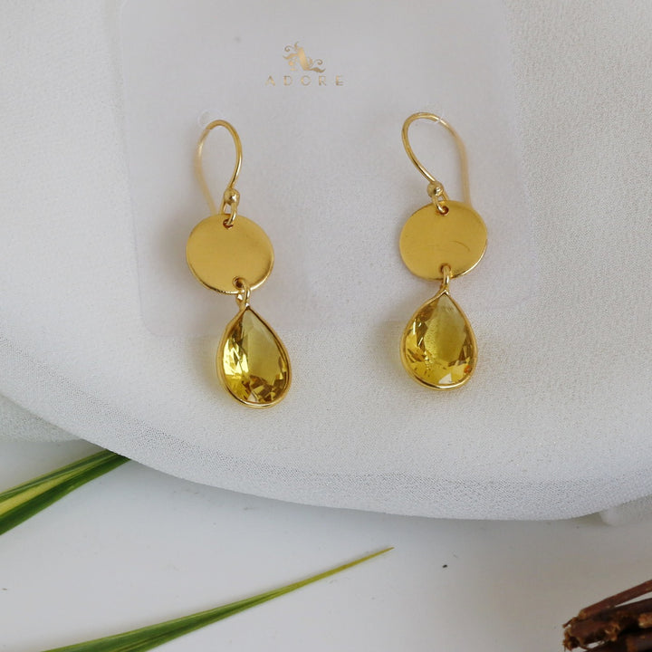 Golden Coin Drop Earring