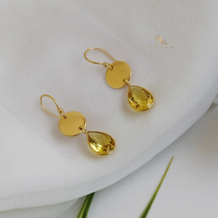 Golden Coin Drop Earring