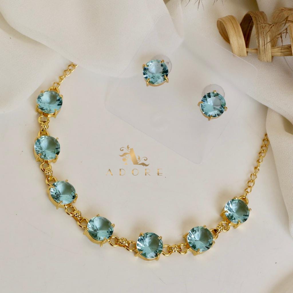 Danyca 7 Stone Neckpiece With Earring
