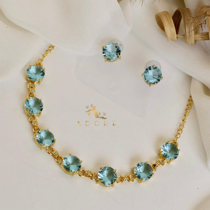 Danyca 7 Stone Neckpiece With Earring