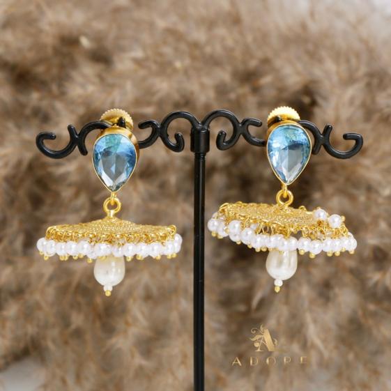 Manviya Top Glossy With Pearl Jhumka