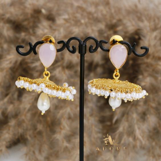 Manviya Top Glossy With Pearl Jhumka