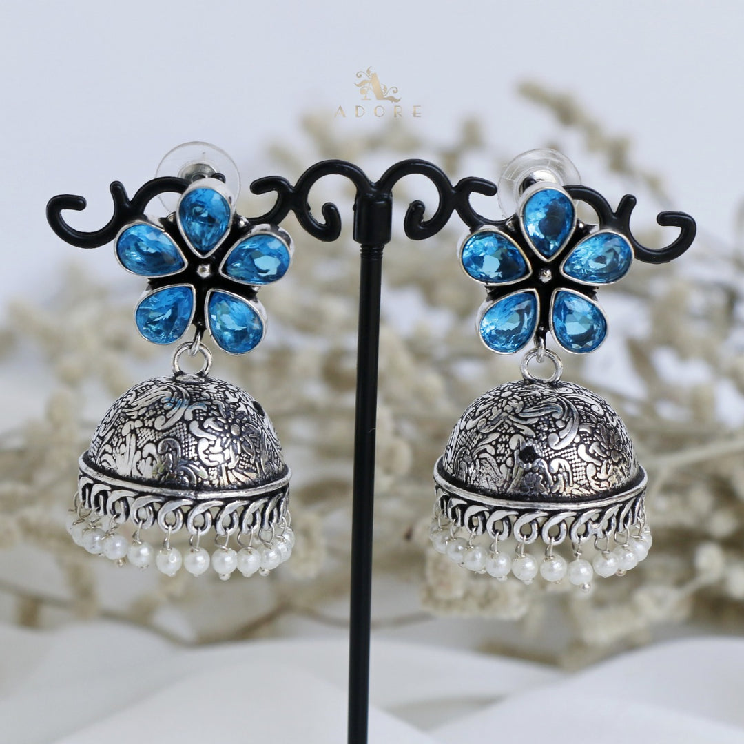 Anushka 5 Stone Flower Jhumka Earring