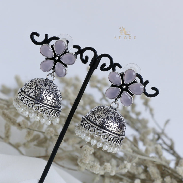 Anushka 5 Stone Flower Jhumka Earring