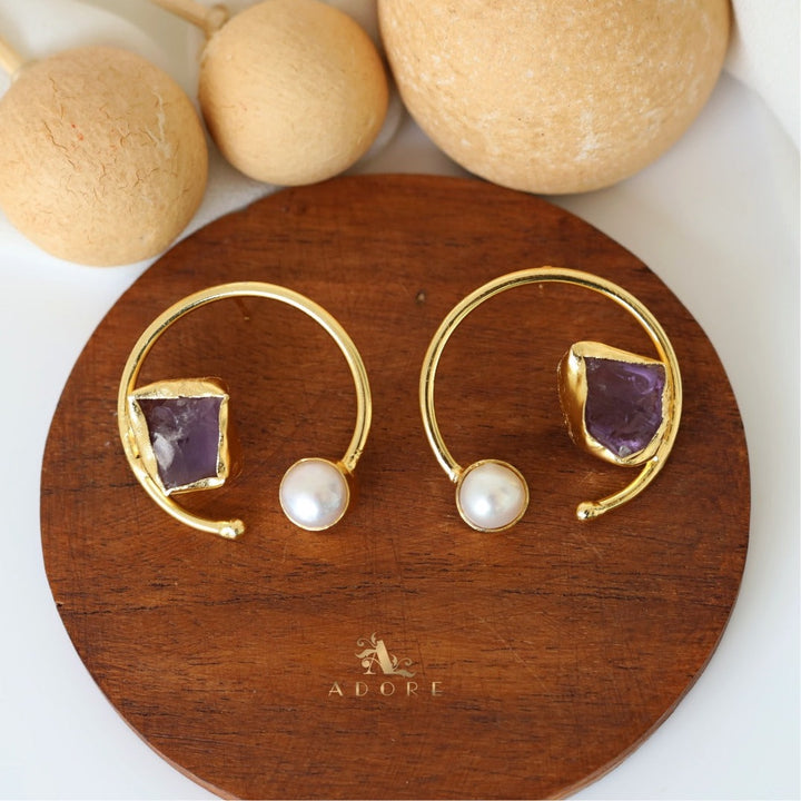 Mokshi Raw Stone Earring