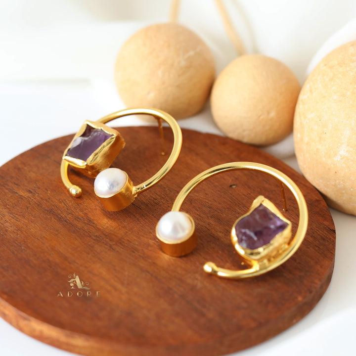 Mokshi Raw Stone Earring