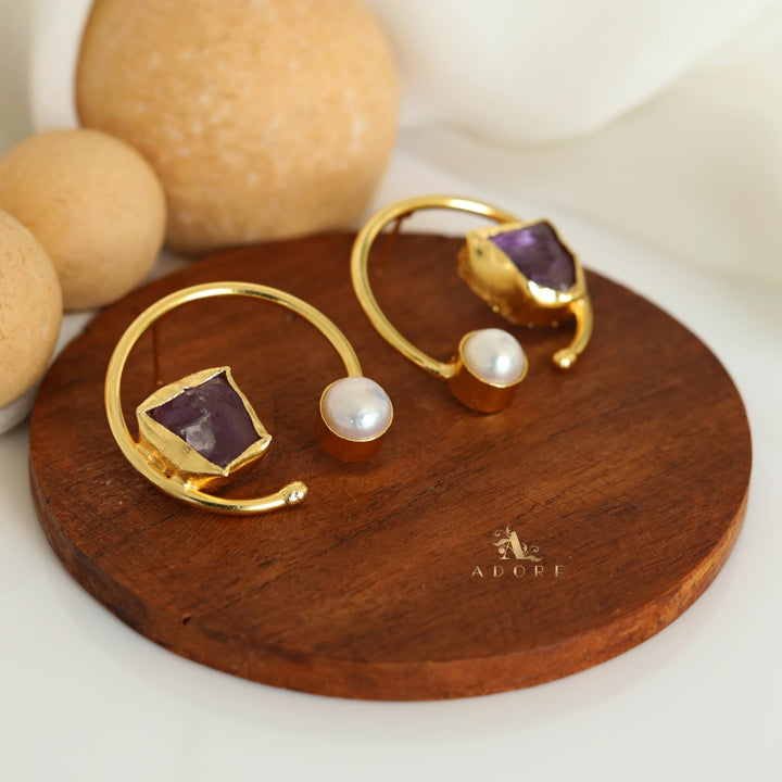 Mokshi Raw Stone Earring