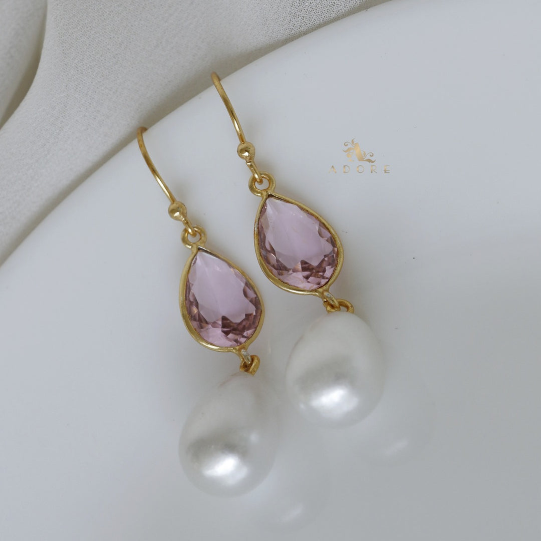 Ziora Glossy With Pearl Drop Earring