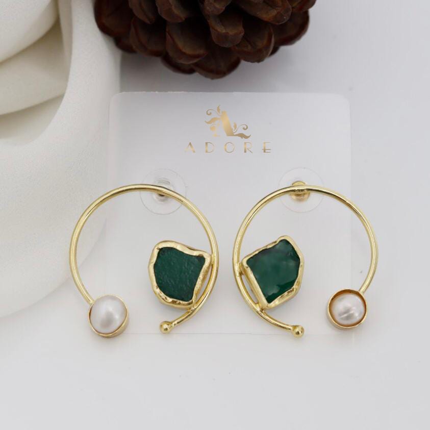 Mokshi Raw Stone Earring