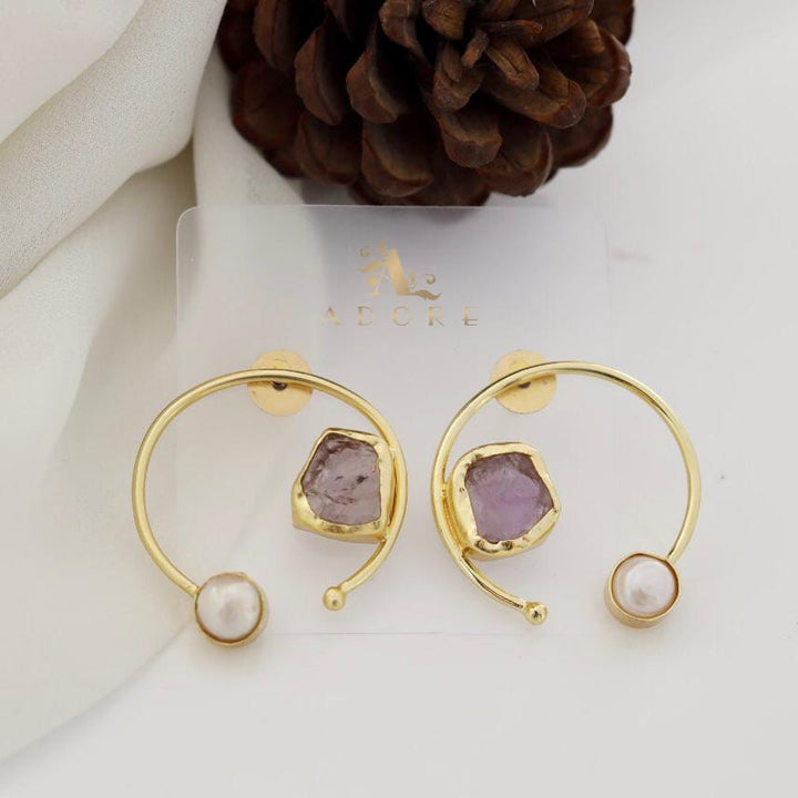 Mokshi Raw Stone Earring