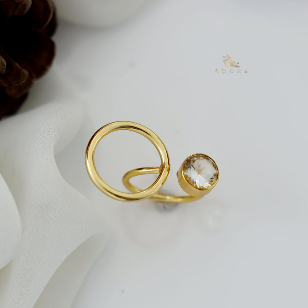 Sanviya Circle Plus Glossy Ring