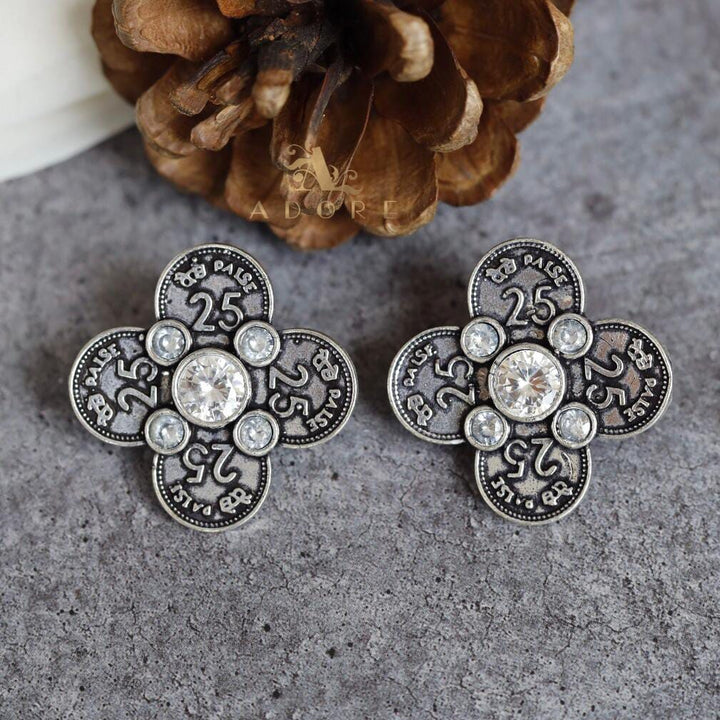Coin Flower Earring