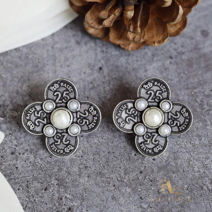 Coin Flower Earring